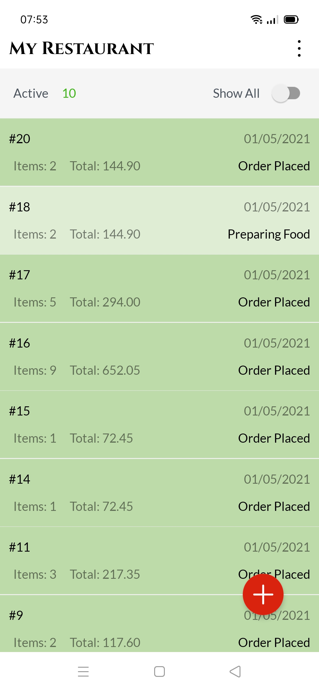 Restaurant Order Taking App Android